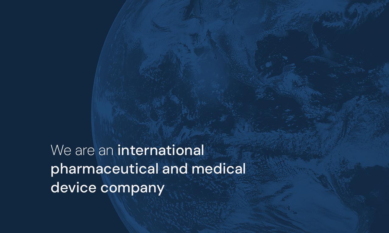 Global reach of Ennogen highlighted with an earth image on a dark blue tint, symbolising international pharmaceutical and medical device company.