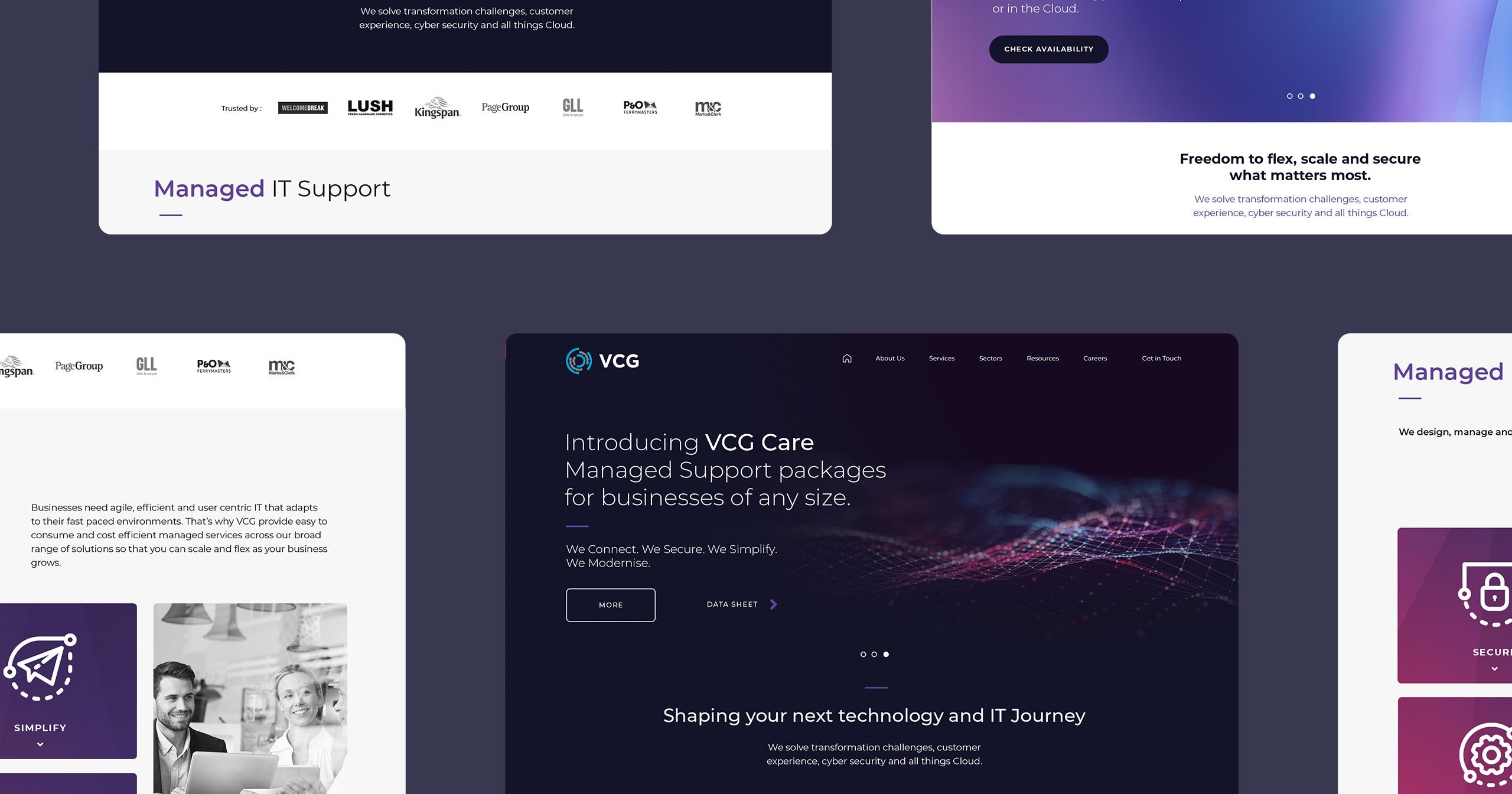 Multiple screens – new website platform development – UI / UX elements – user journey - by Vibe