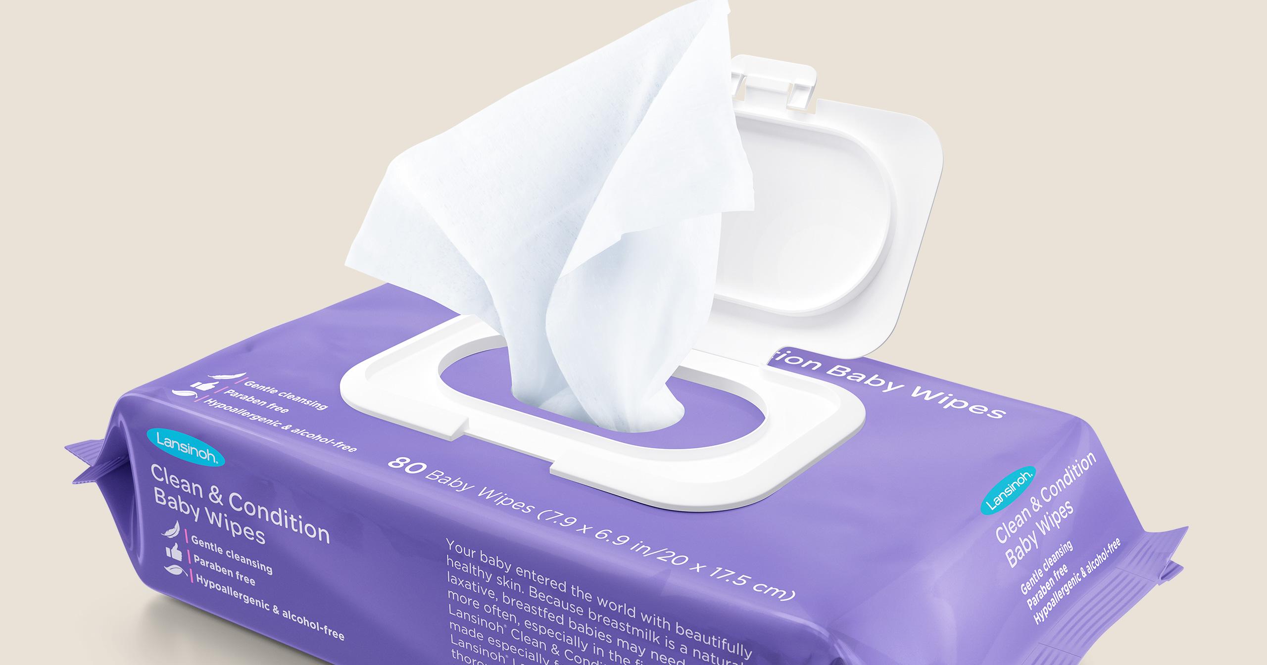 3D product visualisation for Lansinoh wet wipes - content creation by Vibe Studio