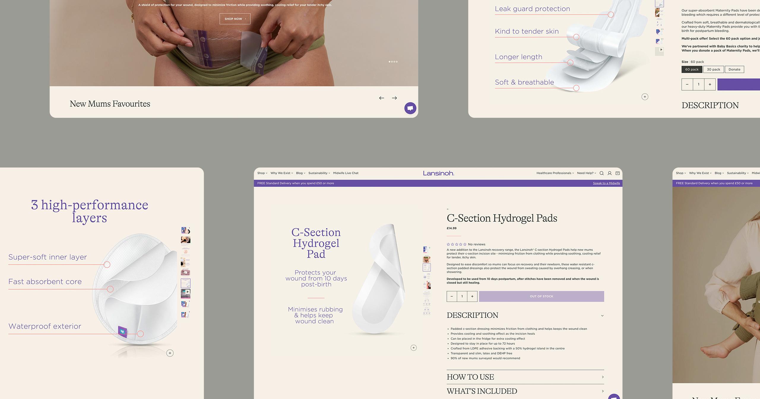 Content creation for Lansinoh– 3D product visualisation – website product page for consumers and healthcare professionals