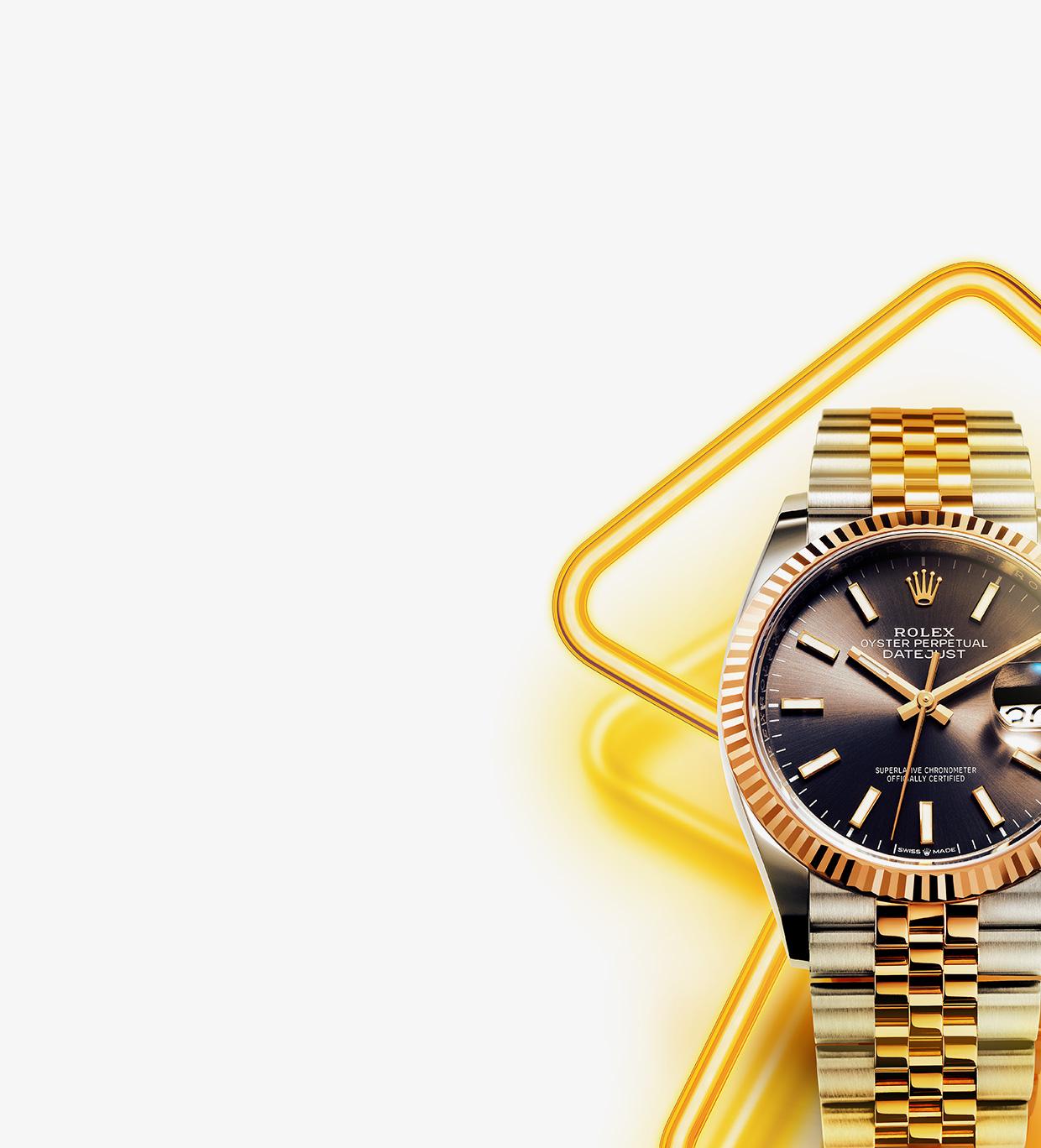 Rolex Watch under yellow neon light – showcasing advanced post production and 3D/CGI neon light effects