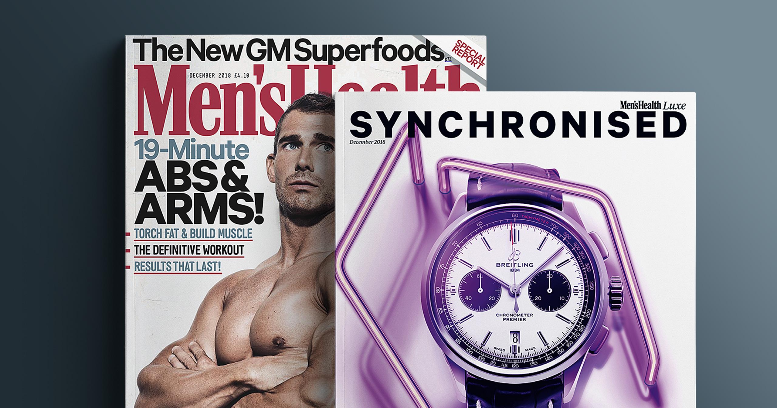 Covers of Synchronised—Men’s Health special edition magazines - 3D/CGI - visualisation agency UK