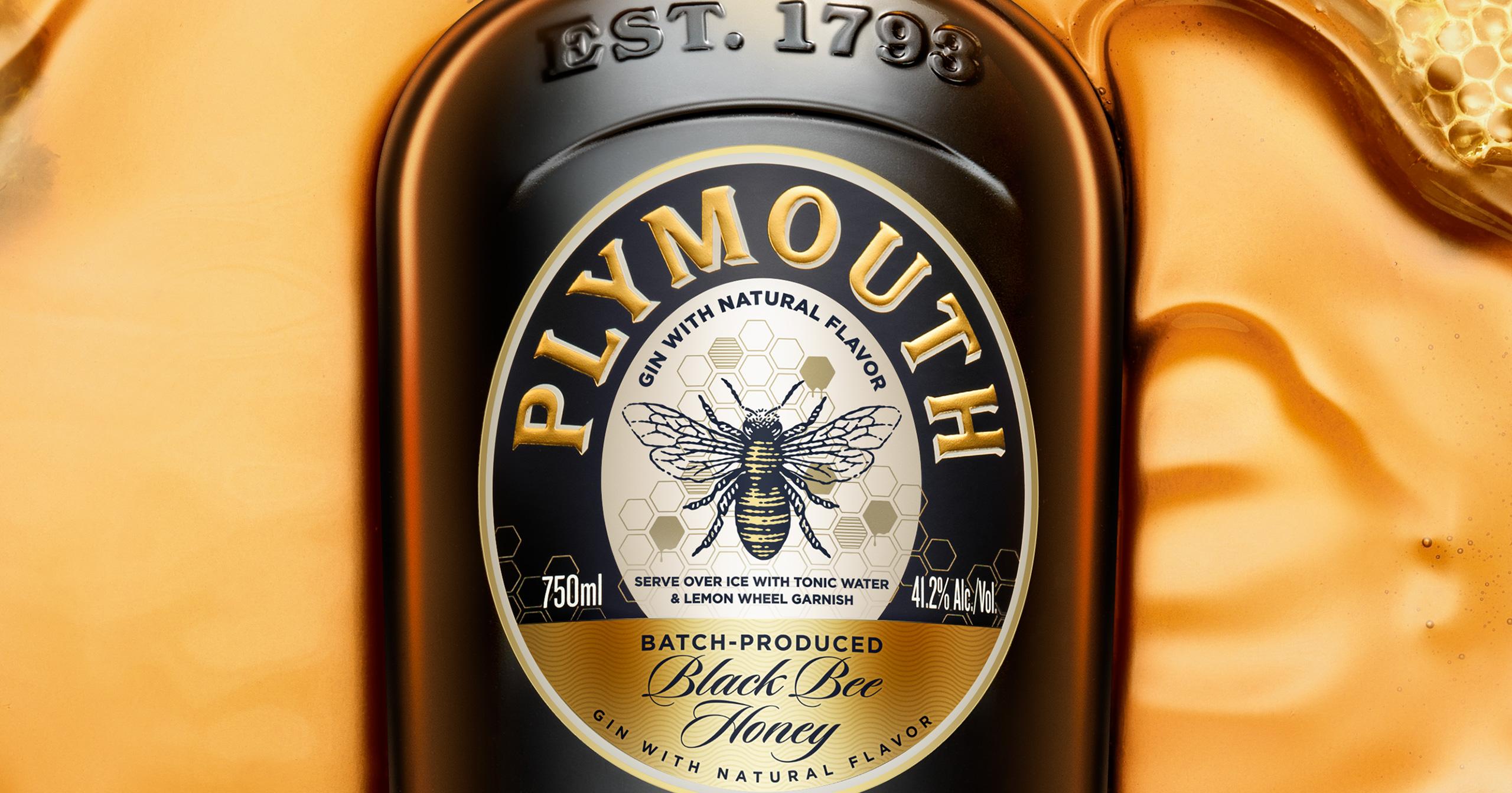 Spirits bottle with advanced retouching on honey background for advertising