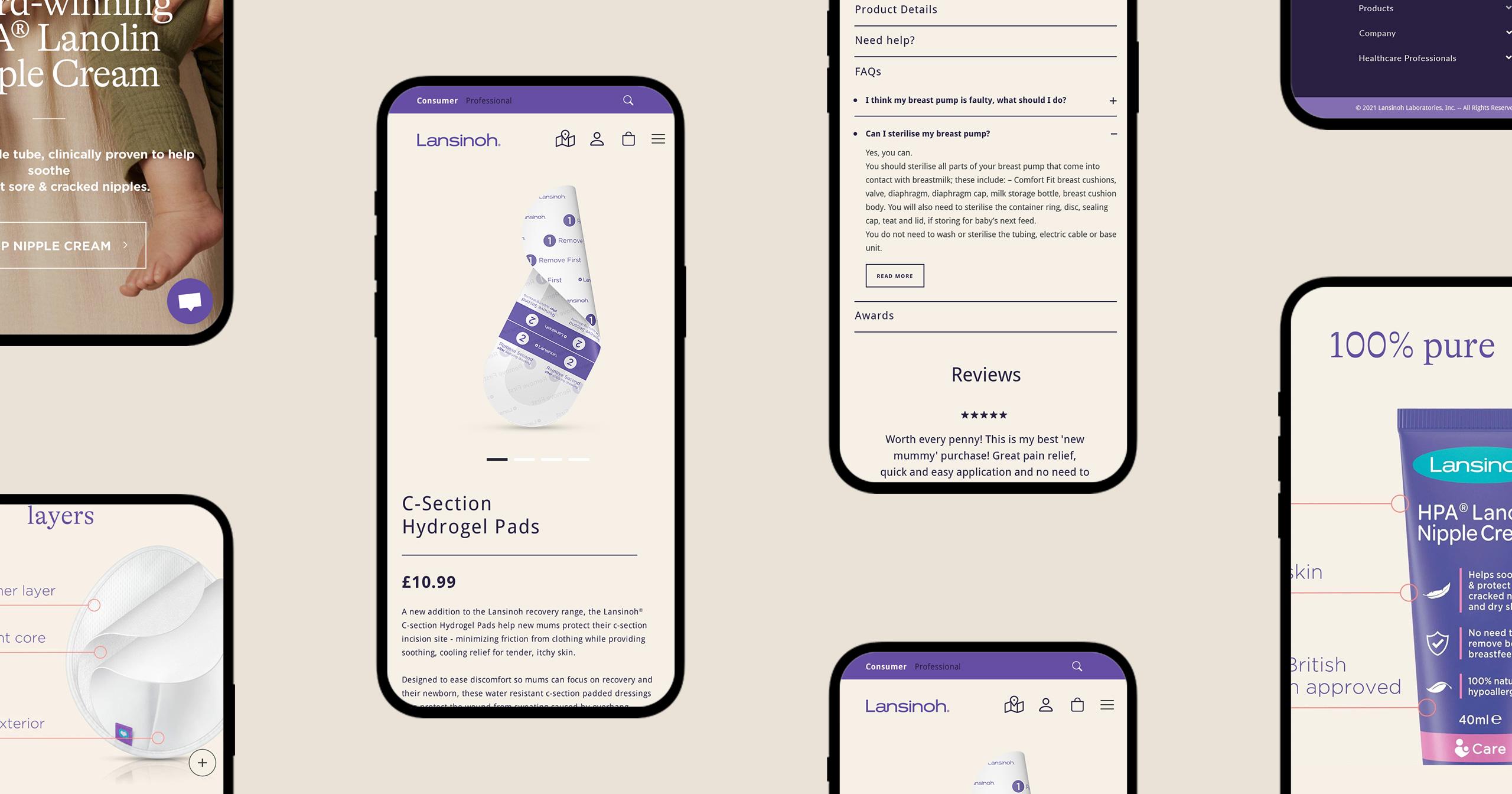 Mobile view of scalable e-commerce platform across multiple screens