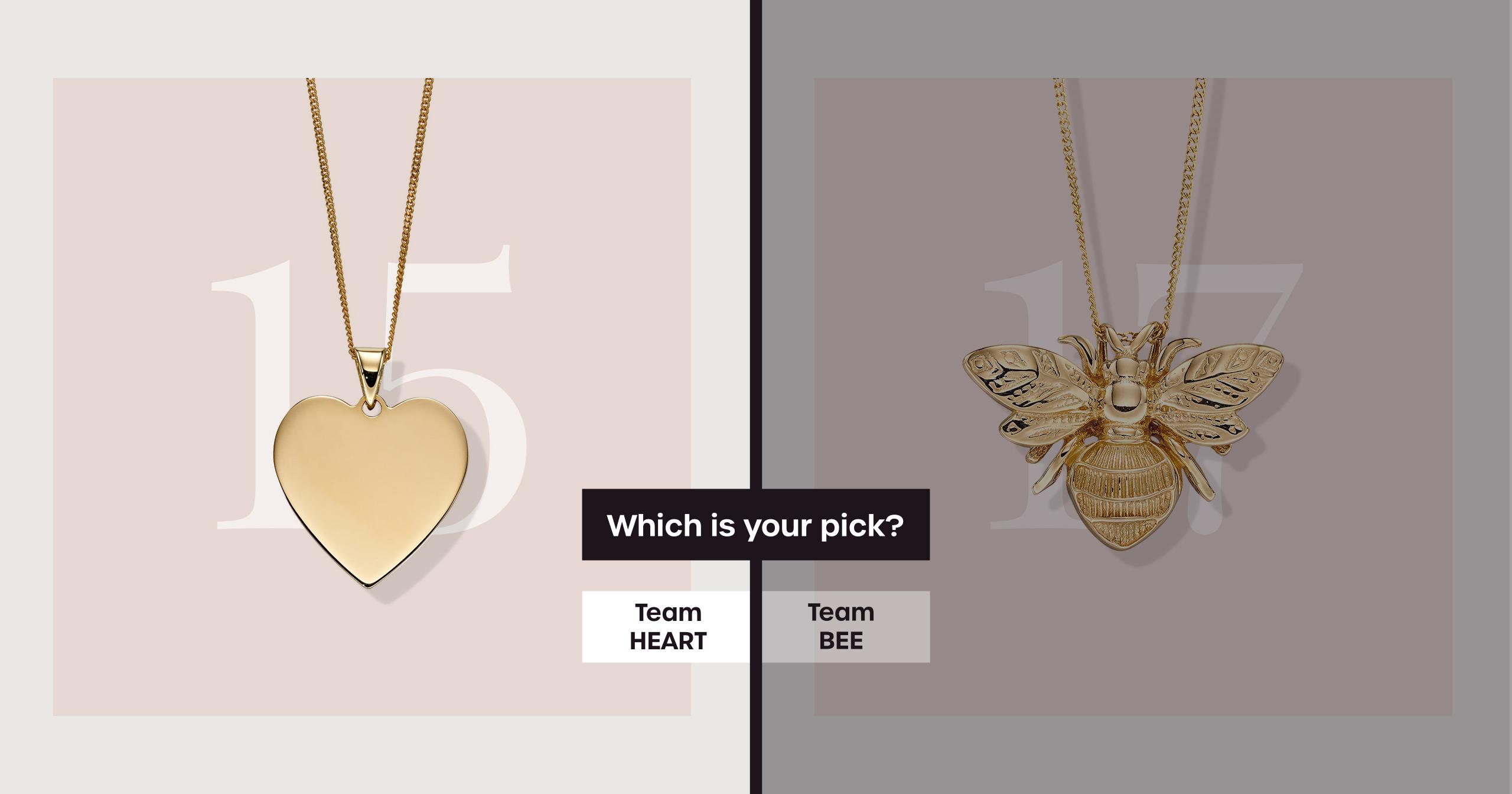 Side-by-side jewellery product images representing AB testing for campaigns